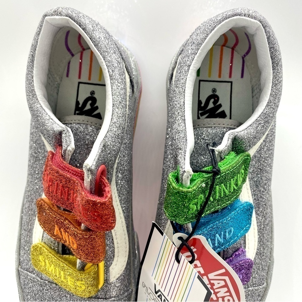VANS FLOUR SHOP Amirah Kassem Old Skool Rainbow Glitter Sneakers 6 - Picture 5 of 12